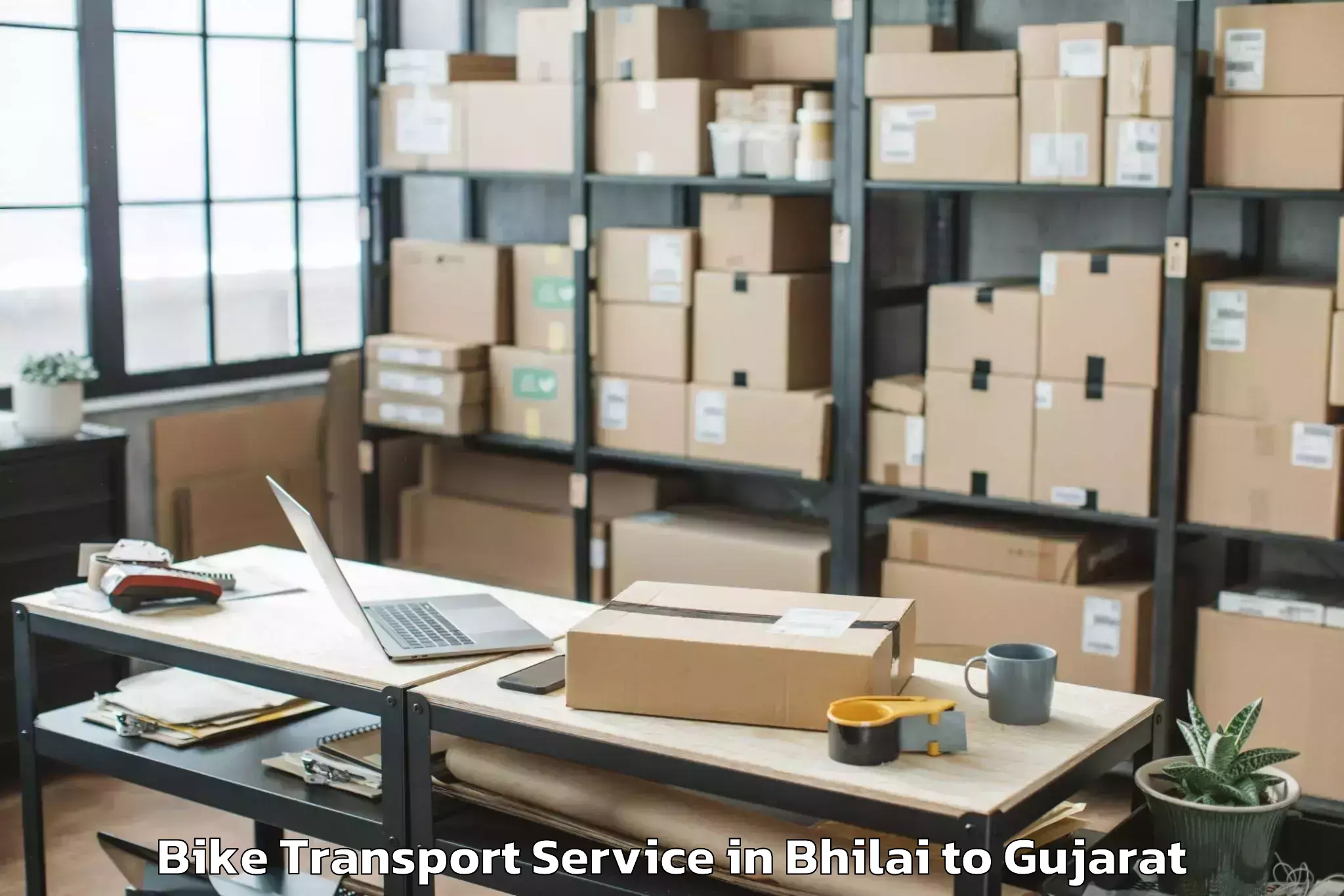 Easy Bhilai to Hazira Port Bike Transport Booking